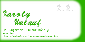 karoly umlauf business card
